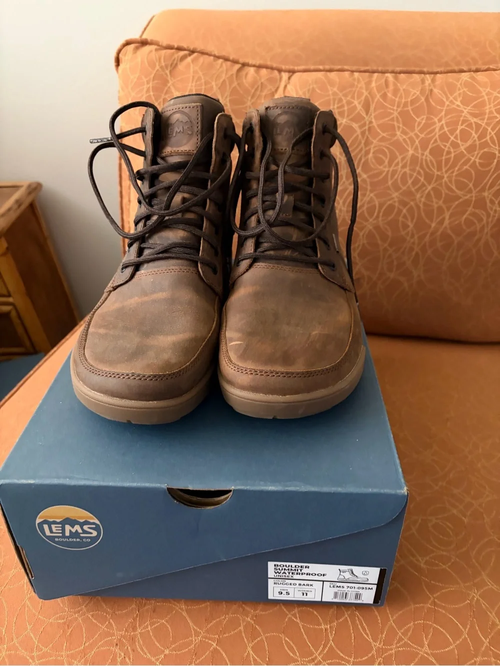 NEW Lems Shoes Men’s Boulder Summit Waterproof Leather Boots - 9.5